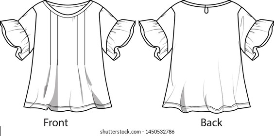 blouse for girl vector template