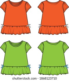 blouse for girl vector template 