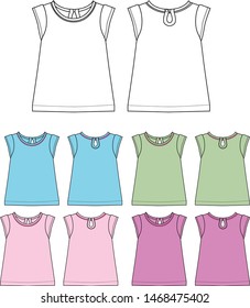 blouse for girl vector template pattern