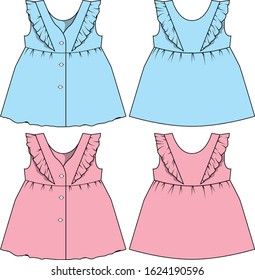 blouse for girl vector template pattern