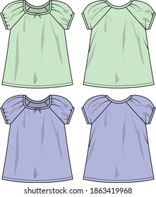 blouse for girl vector template pattern