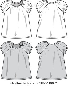 blouse for girl vector template pattern