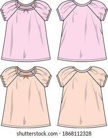 blouse for girl vector template pattern