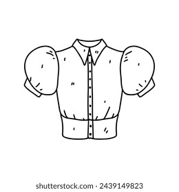 Blouse. Hand drawn doodle style. Vector illustration isolated on white. Coloring page.
