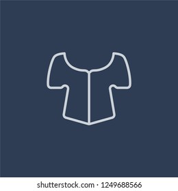 Blouse icon. Blouse linear design concept from Clothes collection. Simple element vector illustration on dark blue background.