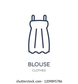Blouse icon. Blouse linear symbol design from Clothes collection. Simple outline element vector illustration on white background.