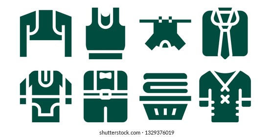 blouse icon set. 8 filled blouse icons.  Simple modern icons about  - Tunic, Bolero, Clothes