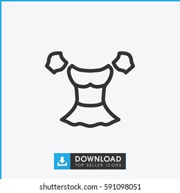 blouse icon. Simple outline blouse vector icon. On white background.