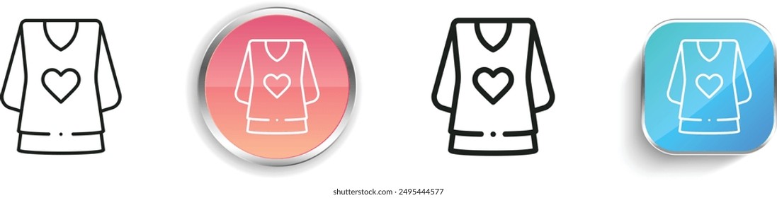 blouse icon. Thin Linear, Regular and Button Style Design Isolated On White Background