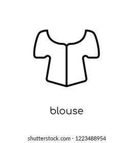 blouse icon. Trendy modern flat linear vector blouse icon on white background from thin line Clothes collection, outline vector illustration