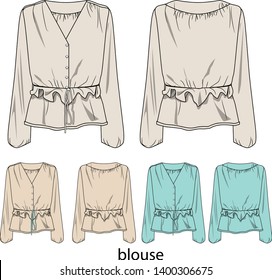 blouse for lady vector template