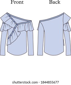 blusa para plantilla de vector lady