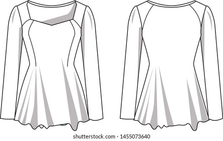 Blouse Lady Vector Template Pattern Stock Vector (Royalty Free ...