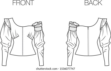 blouse for lady vector template pattern