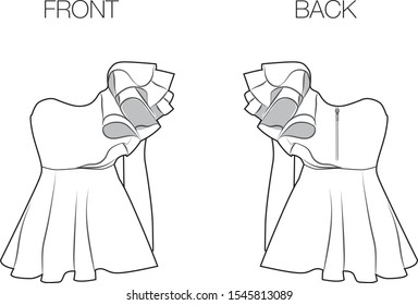 blouse for lady vector template pattern