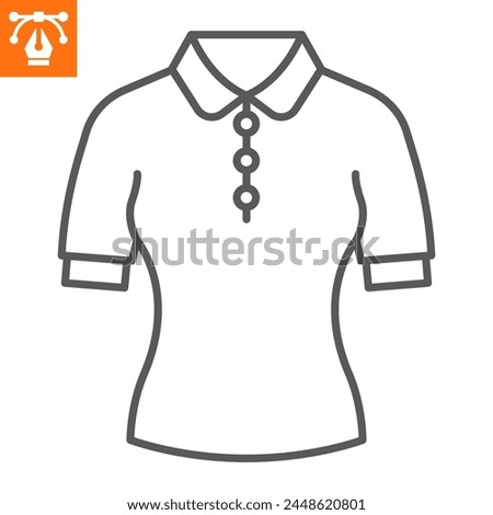 Blouse line icon, outline style icon for web site or mobile app, clothes and shopping, woman shirt vector icon, simple vector illustration, vector graphics with editable strokes.