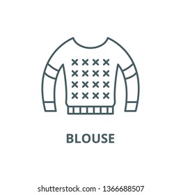Blouse line icon, vector. Blouse outline sign, concept symbol, flat illustration