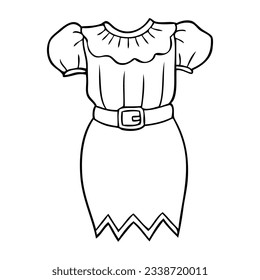 blouse line vector illustration,isolated on white background,top view