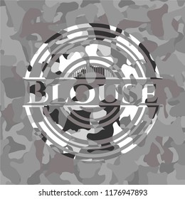 Blouse on grey camo pattern