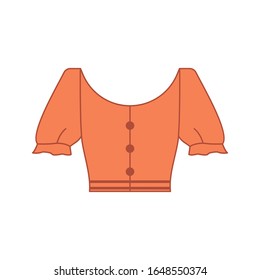Icono naranja blusa. Sencillo contorno vectorial de los iconos de la ropa de mujer para ui y ux, sitio web o aplicación móvil
