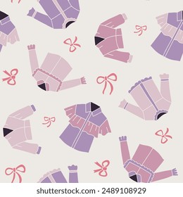 Blouse Ribbon Knot Marble Vector Seamless Pattern  illustration for Print, Wallpaper, Decoration.