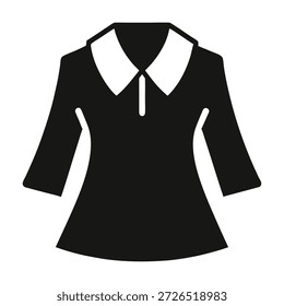 Vector del icono de la silueta de la blusa sobre fondo blanco 