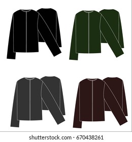 blouse technical drawing set vector illustration