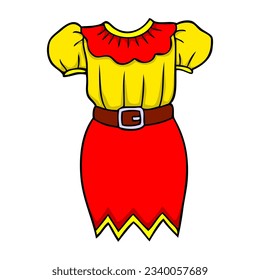 ilustración del vector blusa, aislado en fondo blanco, vista superior