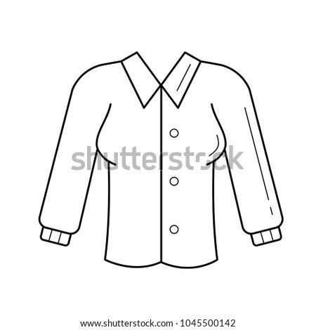 Blouse vector line icon isolated on white background. Woman blouse in official style line icon for infographic, website or app.