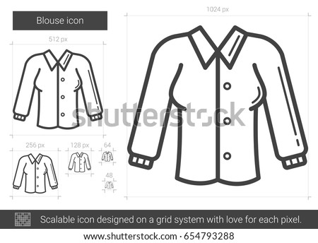 Blouse vector line icon isolated on white background. Blouse line icon for infographic, website or app. Scalable icon designed on a grid system.