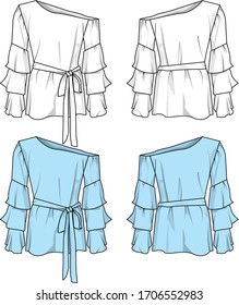 Blouse  for women vector template pattern.