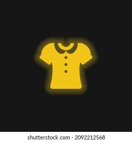 Blouse yellow glowing neon icon