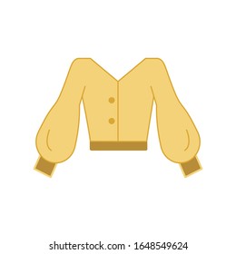 Blouse yellow icon. Simple outline colored vector of woman clothes icons for ui and ux, website or mobile application