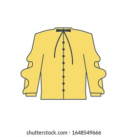 Blouse yellow icon. Simple outline colored vector of woman clothes icons for ui and ux, website or mobile application
