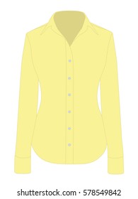 Blouse yellow realistic vector illustration isolated no background