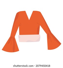 Blouse.Boho outfits.Boho street.Isolated White Background.Vector illustration.Isolated White Background.