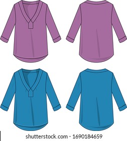 
Blusas para la plantilla vectorial femenina