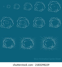Hoja con el icono de animación de Blow Boom, icono de explosión de burbujas. movimiento boom, explora el efecto