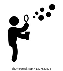 Blow bubble vector element, pictogram.