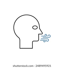 blow concept line icon. Simple element illustration. blow concept outline symbol design.