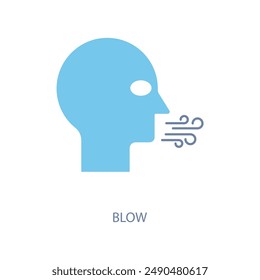 blow concept line icon. Simple element illustration. blow concept outline symbol design.