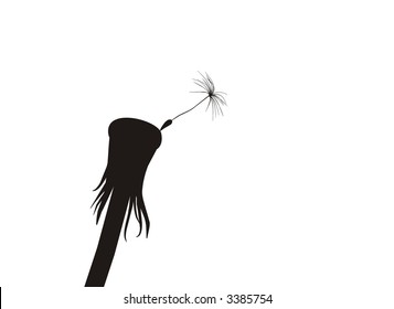 Blow Dandelion - alone.  See more vector dandelions in my portfolio