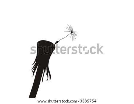 Blow Dandelion - alone.  See more vector dandelions in my portfolio