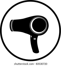 Blow drier hair drier icon illustration vector design black salon icon isolated on a white background