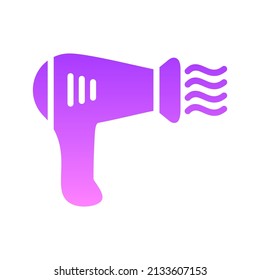 Diseño de iconos de gradiente de glifo de secado de soplo