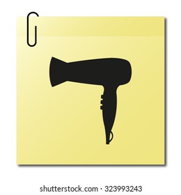 Blow dryer, hair dryer - black vector icon