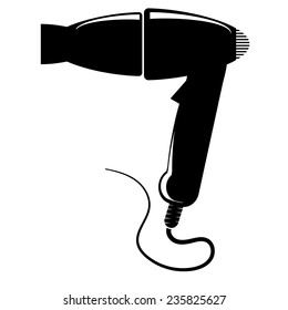 Blow Dryer . Hair Dryer. Hairdresser Symbol - Vector Illustration