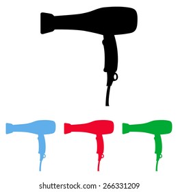 Blow Dryer . Hair Dryer. Hairdresser Symbol - Vector Illustration