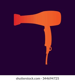 Blow Dryer . Hair Dryer. Hairdresser Symbol - Vector Illustration