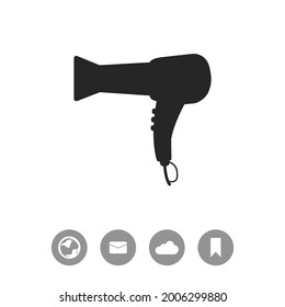 Blow dryer Hair dryer hairdresser vector icon.